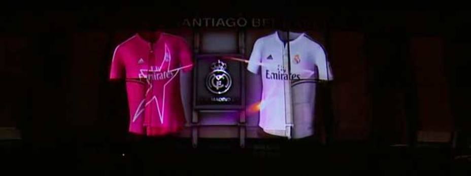 El Real Madrid presentó las nuevas camisetas sobre la fachada del Bernabéu (FOTO Y VÏDEO: Real Madrid)