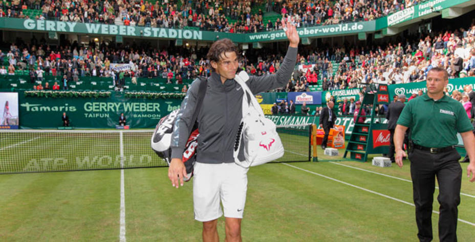 Rafa Nadal cayó en primera ronda en la hierba de Halle. Foto: Garry Weber Open.