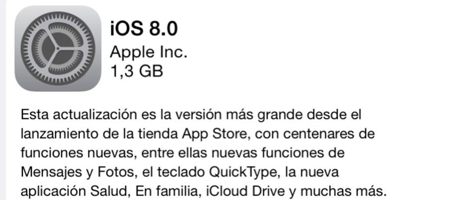 IOS 8 diaponible