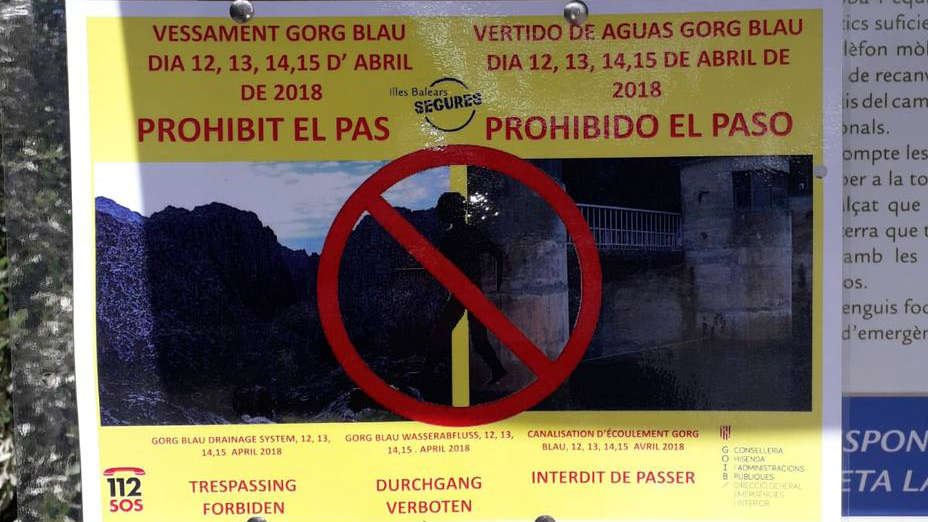 Alerta en Mallorca: no practicar barranquismo en los torrentes cercanos a los embalses