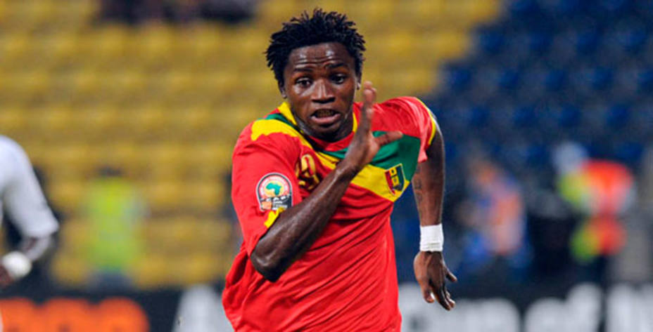 Lass Bangoura, durante un partido con la selección de Guinea Conakry.