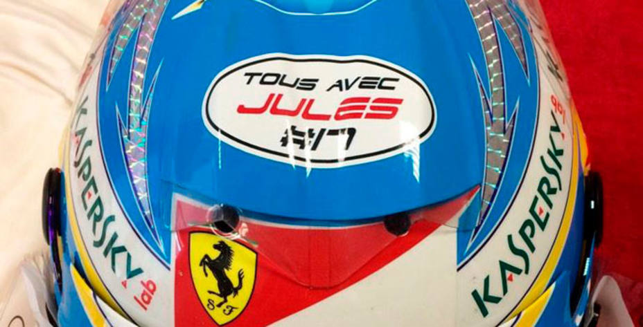 Imagen del casco que Fernando Alonso llevará en el Gran Premio de Rusia. @alo_oficial.