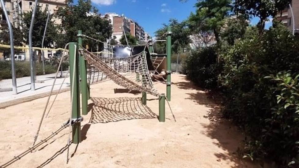 El nuevo parque infantil de Meridiana, en Barcelona