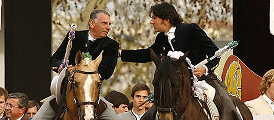 Antonio y Diego Ventura durante su actuación en Montijo (Portugal). GONZÁLEZ ARJONA