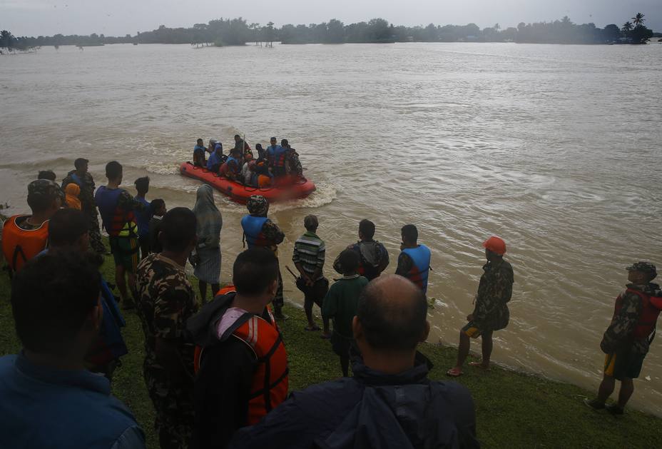 Imágenes de las inundaciones en Nepal.