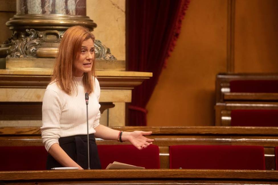 La líder de En Comú Podem, Jéssica Albiach en la Diputación Permanente del Parlament