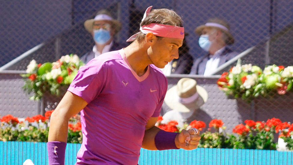Rafa Nadal celebra uno de los puntos conseguidos ante Popyrin en el Mutua Madrid Open (FOTO: CORDONPRESS)