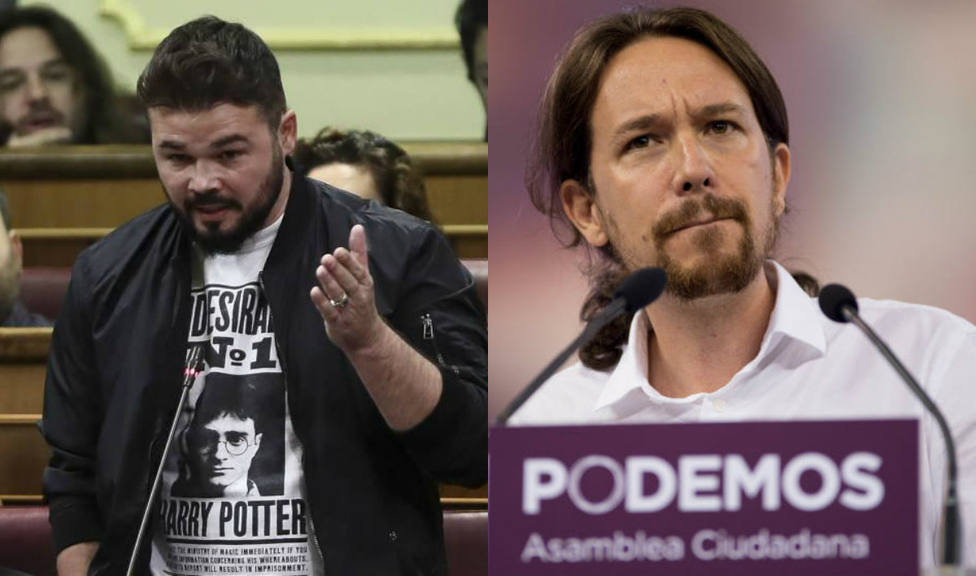 Rufián manda un recado a Pablo Iglesias por su apoyo al Gobierno de Sánchez