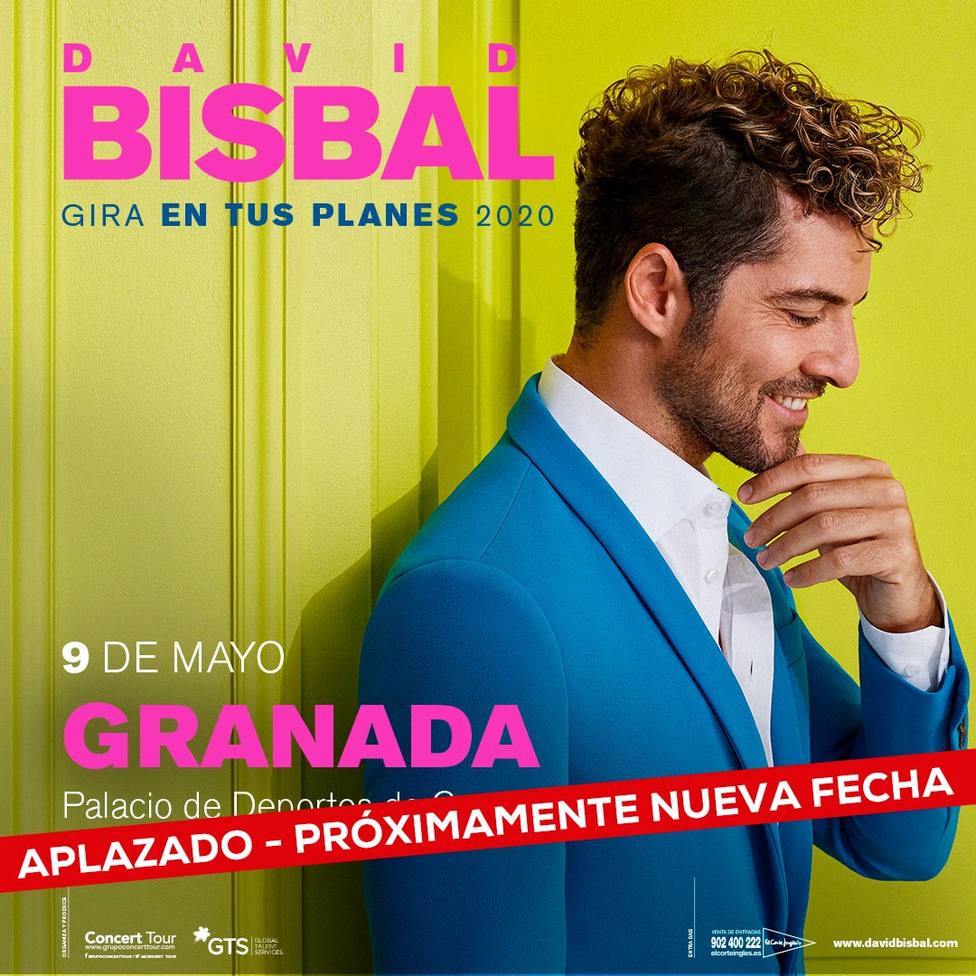 Aplazado el concierto de David Bisbal previsto para el 9 de mayo en Granada