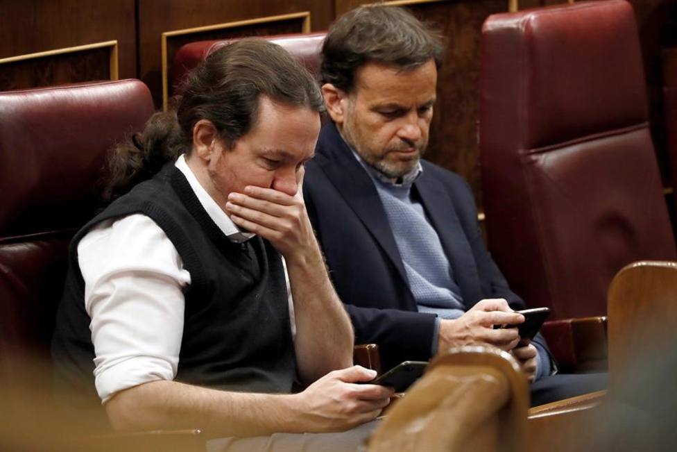 Jaume Asens y el vicepresidente Iglesias en el Congreso de los Diputados