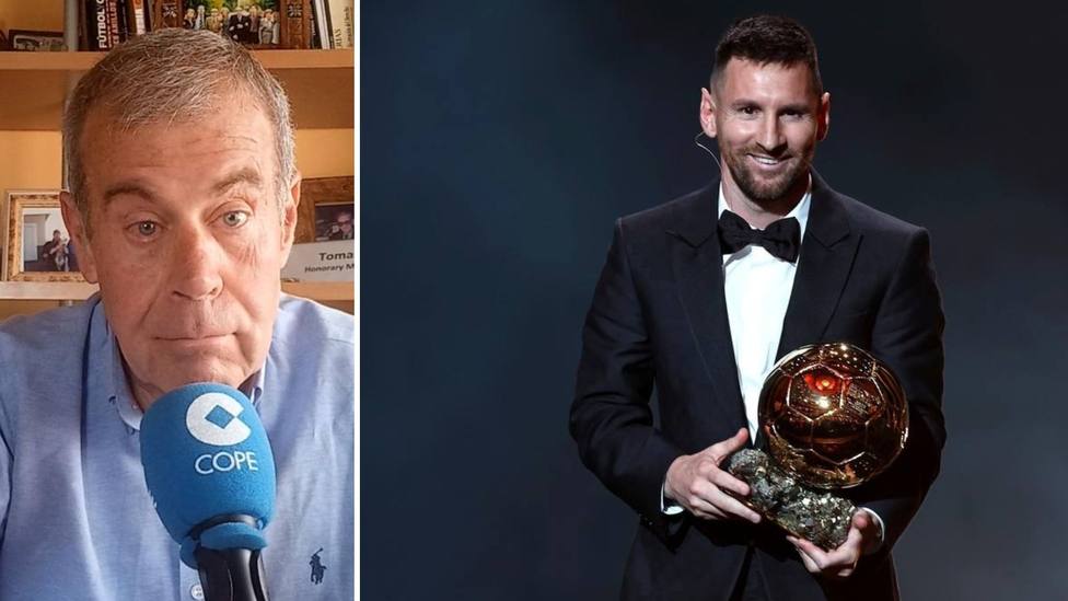 Tomás Guasch y Leo Messi con el Balón de Oro