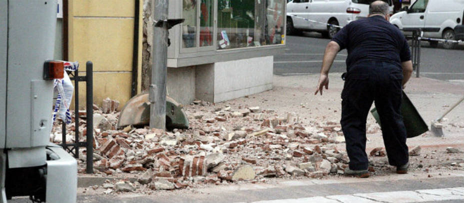 Una de las zonas afectadas en Melilla por el terremoto.EFE