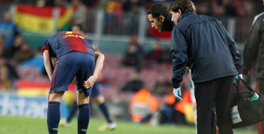 Villa se duele de su lesión ante el Córdoba (Reuters)