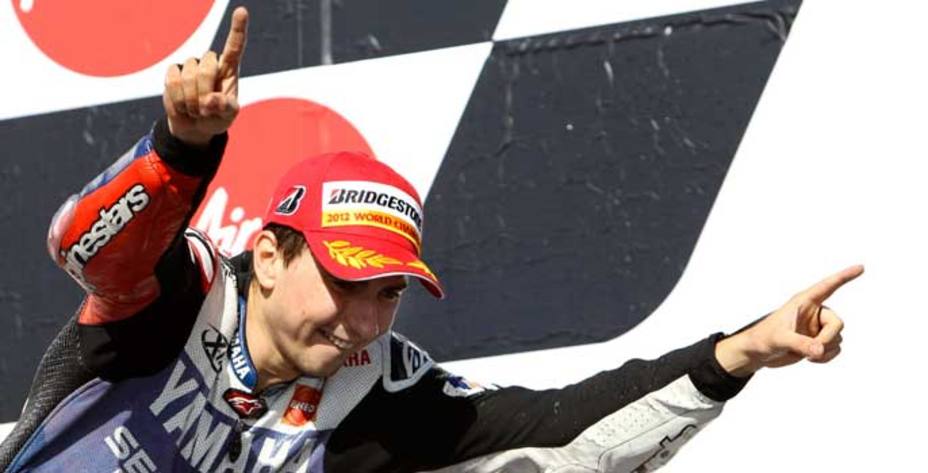 Jorge Lorenzo celebra un na victoria en Moto GP (Reuters)