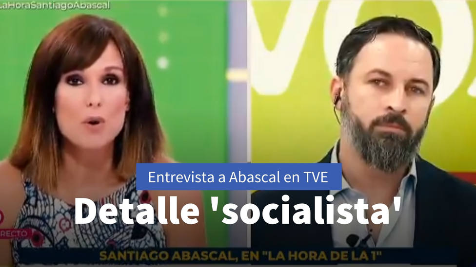 El detalle socialista que TVE coló en la entrevista a Abascal: Intentan engañar a la audiencia