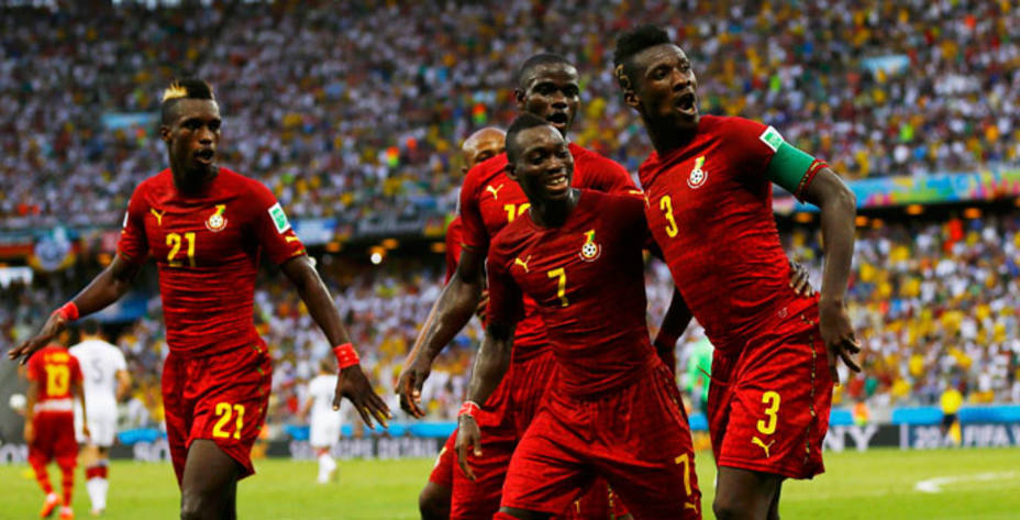 Ghana celebra el gol de Gyan (Reuters)