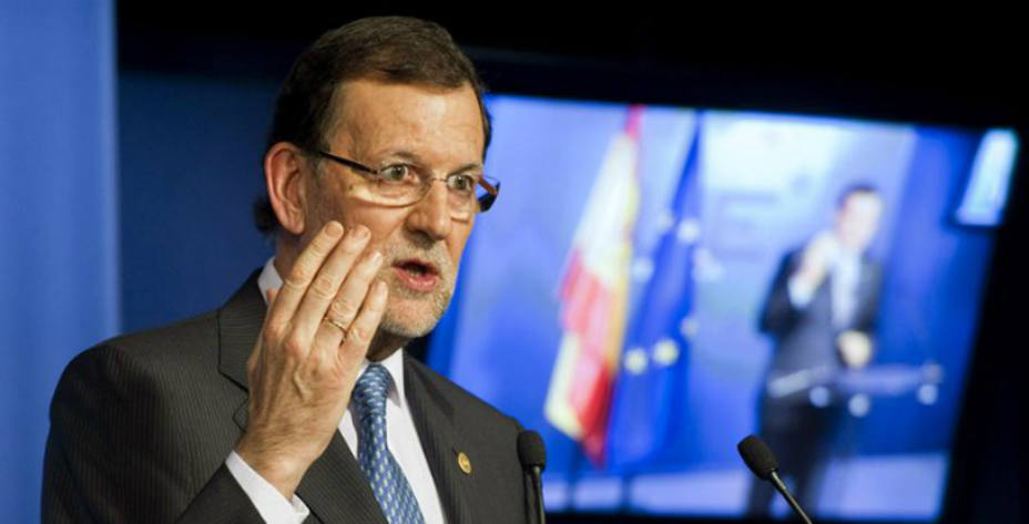 Mariano Rajoy durante la rueda de prensa en Bruselas. EFE