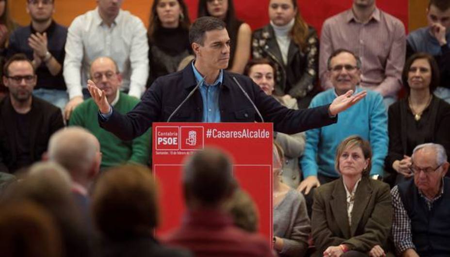 Sánchez acudió a Santander a un acto del Psoe