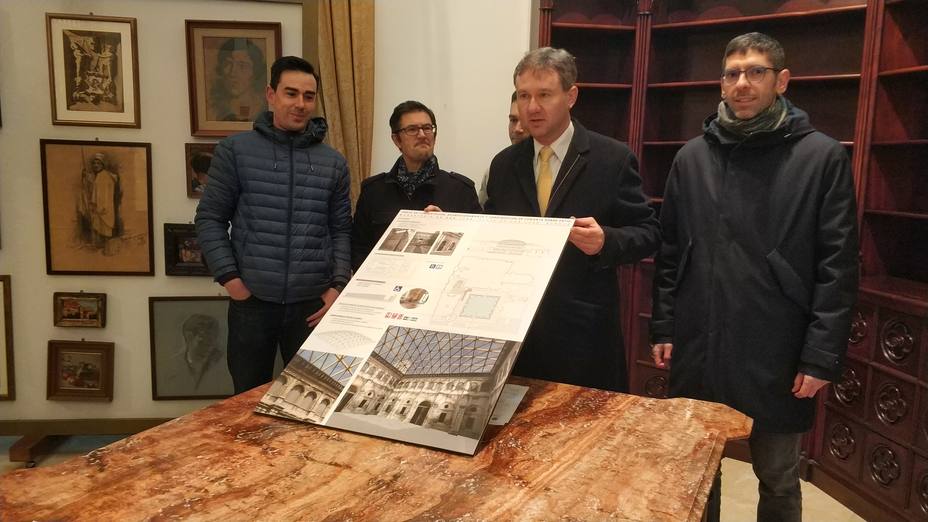 El alcalde de Burgos, Javier Lacalle, testigo de la firma del acta de replanteo de las obras de San Juan.