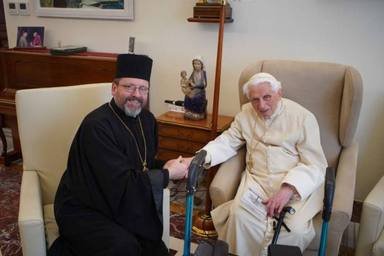 Benedicto XVI, con Mons. Sviatoslav Shevchuk. Arzobispo Mayor de la Iglesia Greco Católica Ucraniana